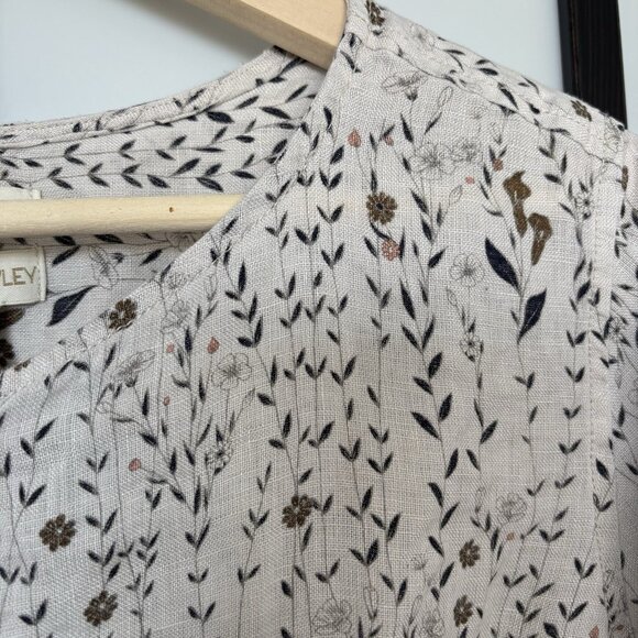 CYNTHIA ROWLEY Linen Floral Blouse Women’s 1X Coastal Femenine Boho Cottagecore - Picture 6 of 16